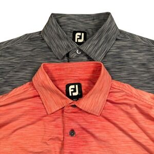 Lot of 2 FootJoy ProDry Golf Polo Shirts Mens Large Grey Coral Space Dye Heather